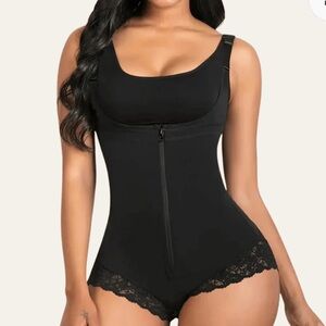 Shape Fx Black One-Piece Shapewear Bodysuit ladies L NWT‎